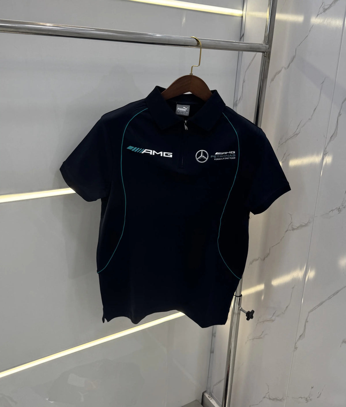 Pum a Navy Blue Mercedes Edition Premium Polo T-shirt