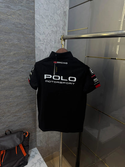 Ralph Lauren Black Embroidery Logo Premium Classic Polo T-Shirt
