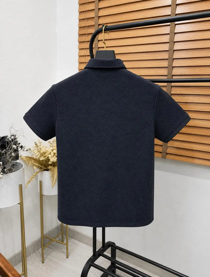 Lacost_e Imported Taiwan Kint Fabric Half Sleeves Shirt