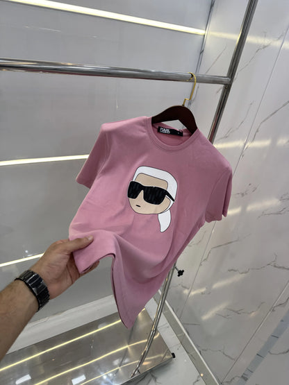 Karl Lagerfeld Pink Logo Work Premium T-Shirt
