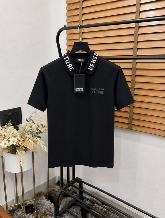 Versac_e Jeans Couture Collor Printed Imported Premium Polo T-shirt