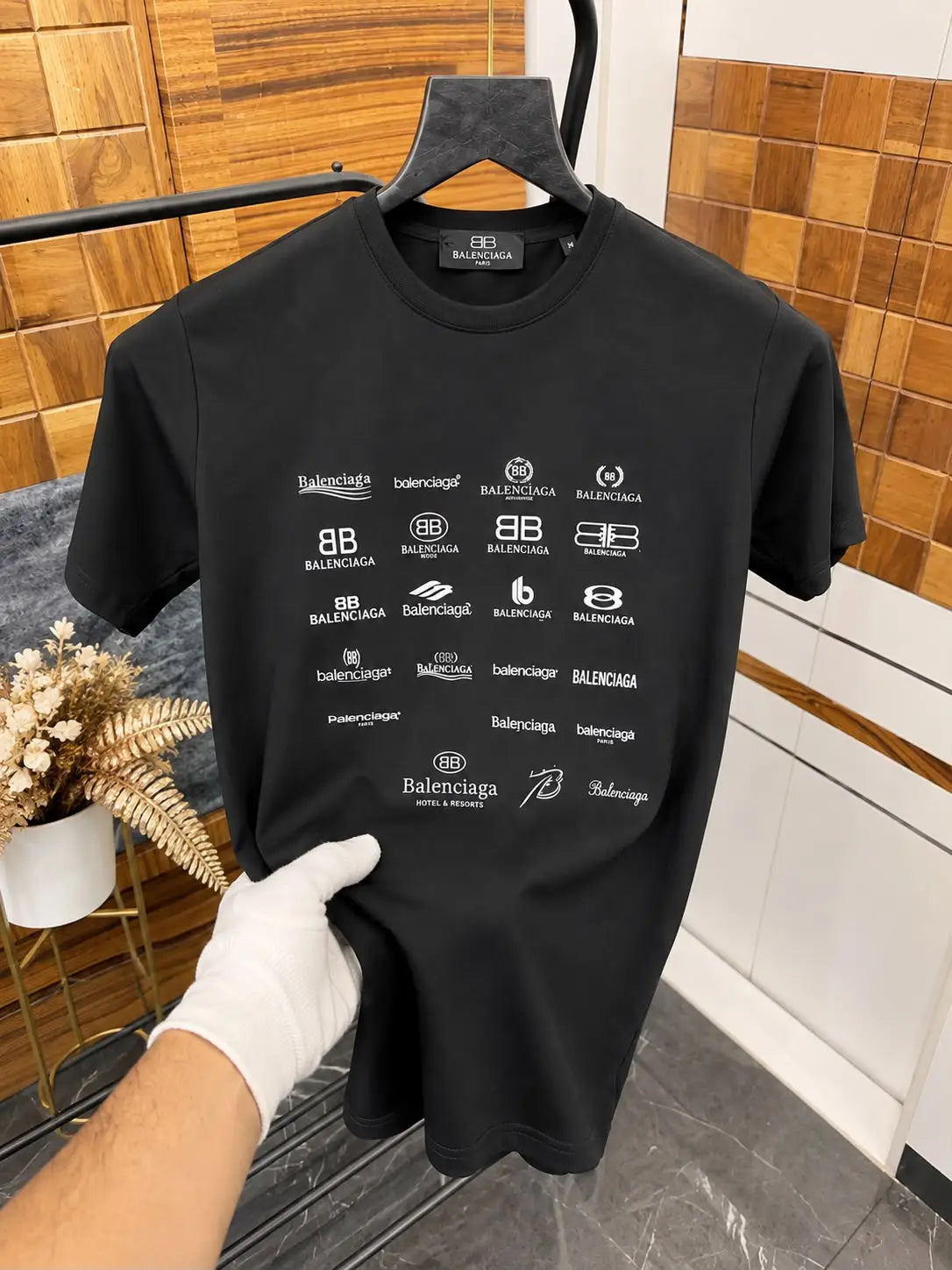 Balenciaga Logo Printed Imported Premium Drop Shoulder T-shirt
