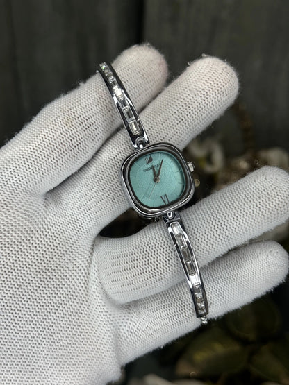 Swarovsk i Silver Blue Diamond Premium Ladies Watch