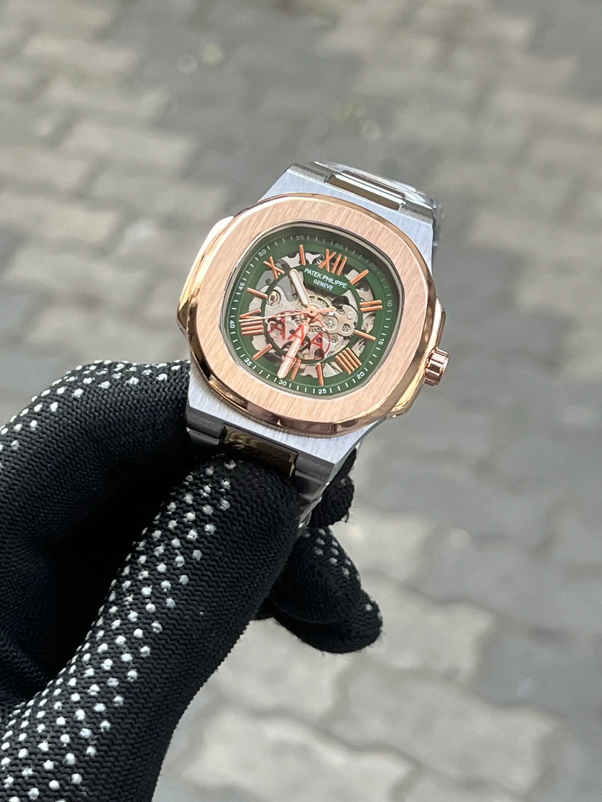 Patek Phillippe Automatic Skeleton Two Tone Rose Gold