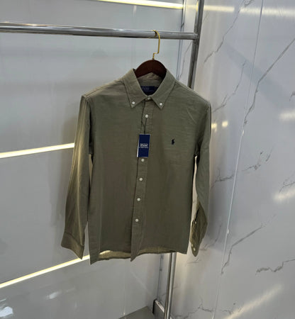 Ralp h Lauren Olive Premium linen Shirt
