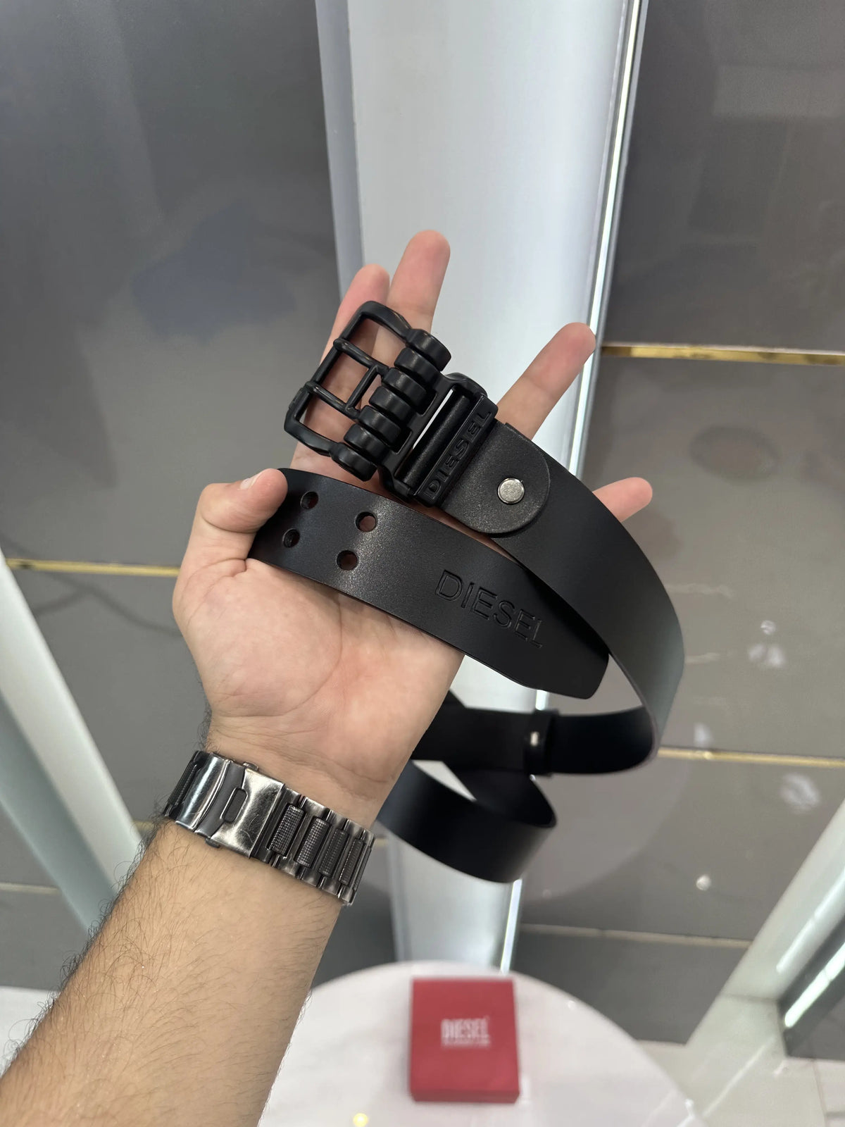 Diese l Premium Leather Imported Belt Black d135