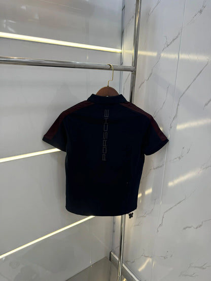 Hugo  Bos s X Porsche Navy Blue Logo Work Premium Polo T-shirt