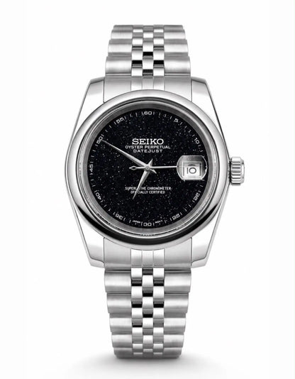 Copy Seiko Galaxy Date Just Heavy Quality Black dial