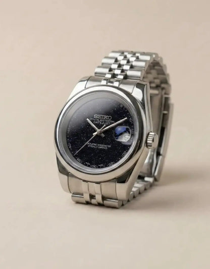 Copy Seiko Galaxy Date Just Heavy Quality Black dial