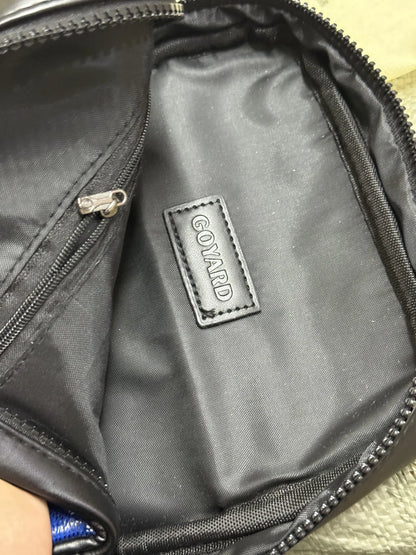 Goyard Alpin-style utility crossbody shoulder bag blue