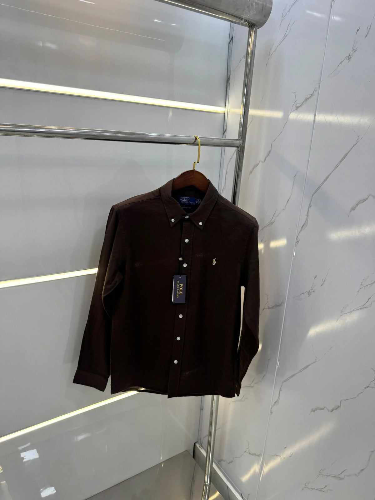 Ralp h Lauren Brown Premium linen Shirt