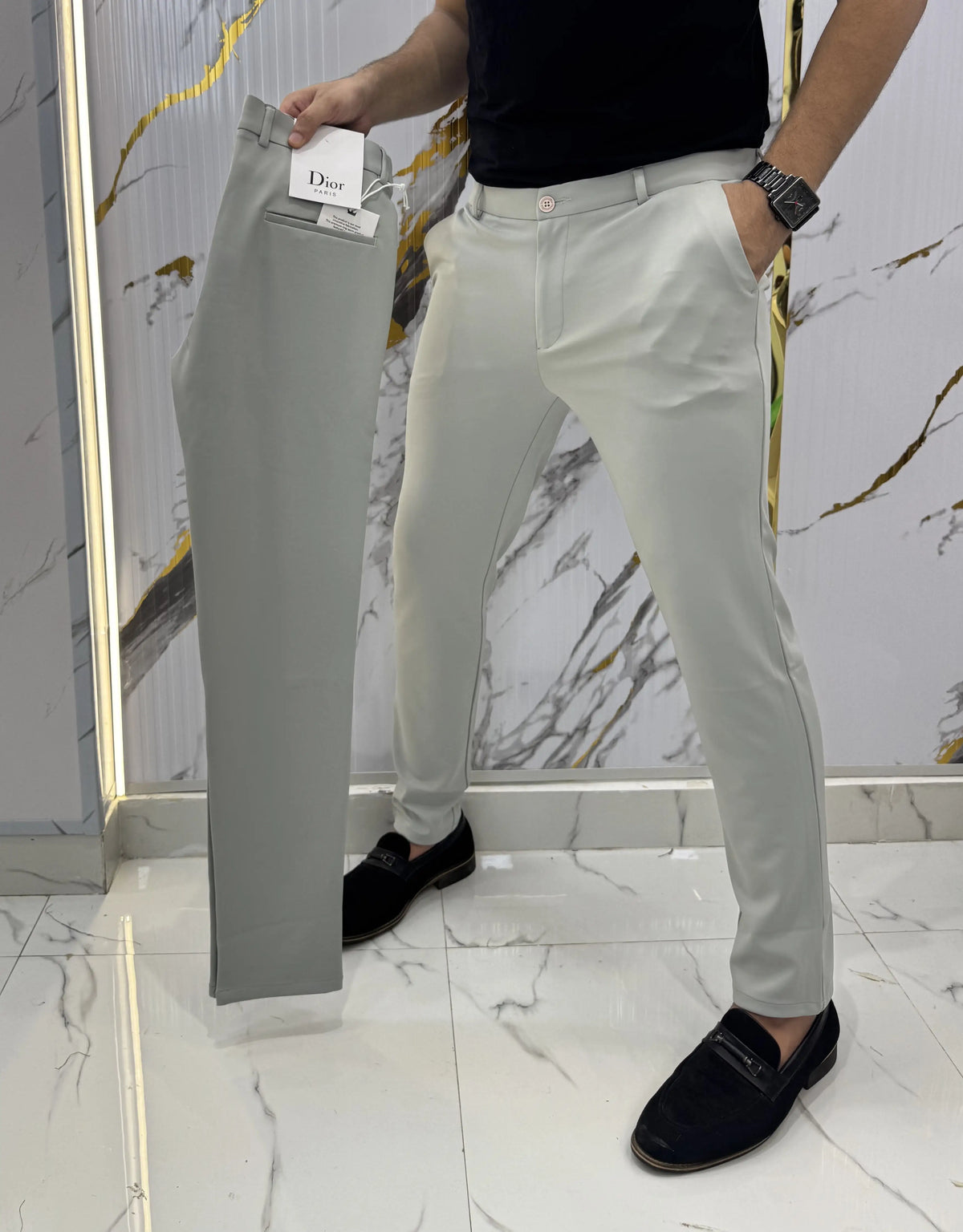 Christian Dio r Light Grey Premium Trouser