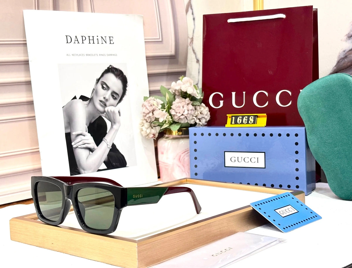 GUCCI 1668 SHINNY BLACK GREEN MAROON NEWLY LAUNCHED SHOWROOM ARTICLE 504