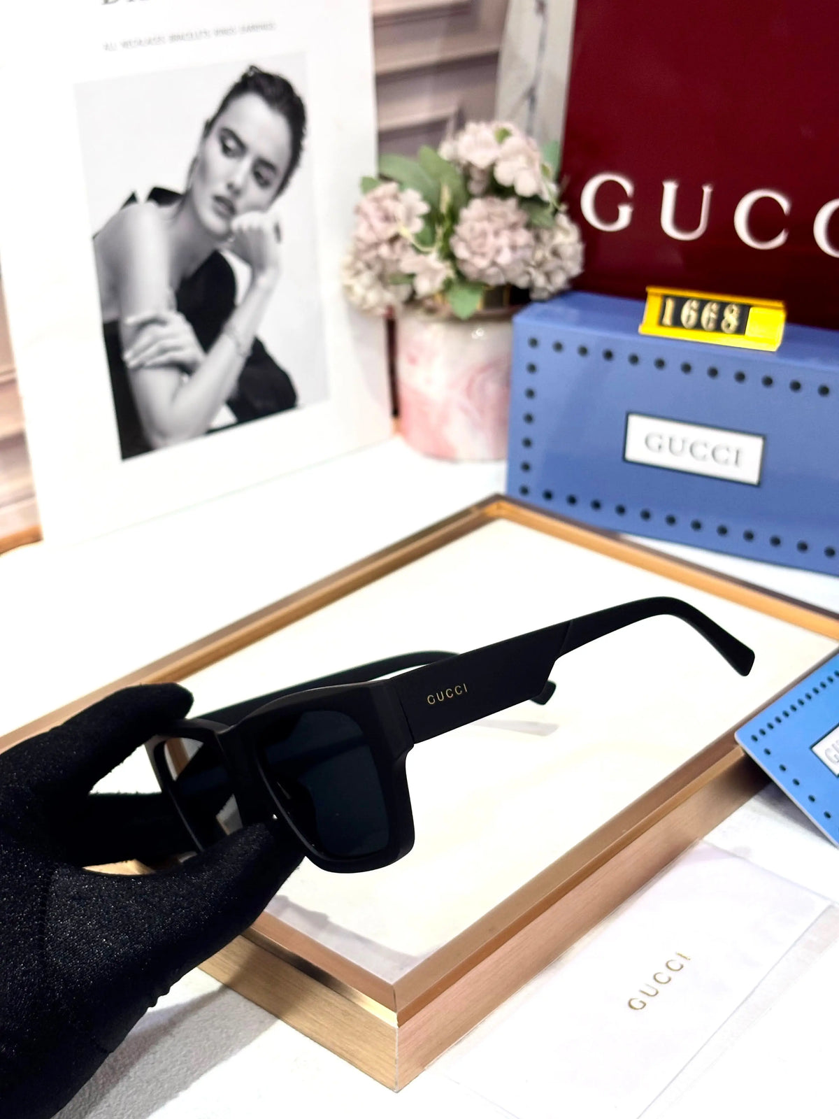 GUCCI 1668 MATT BLACK EXCLUSIVE STORE TOP MOST SELLING MODEL 502