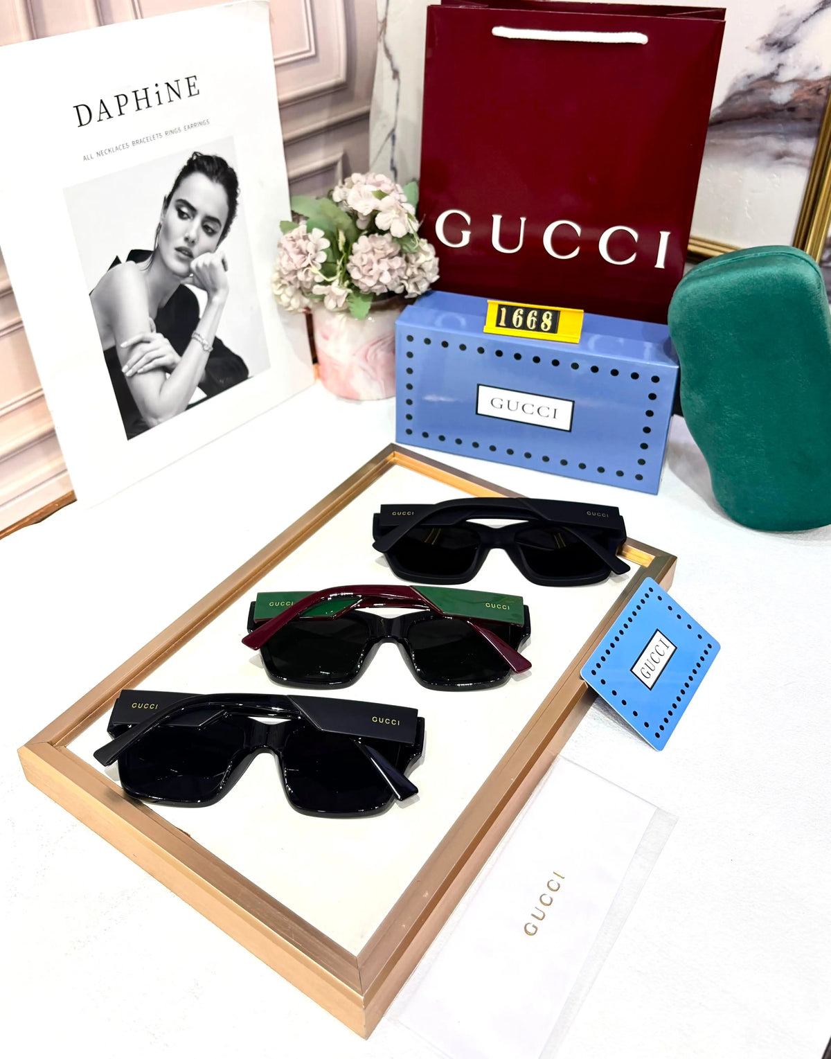 GUCCI 1668 MATT BLACK EXCLUSIVE STORE TOP MOST SELLING MODEL 502