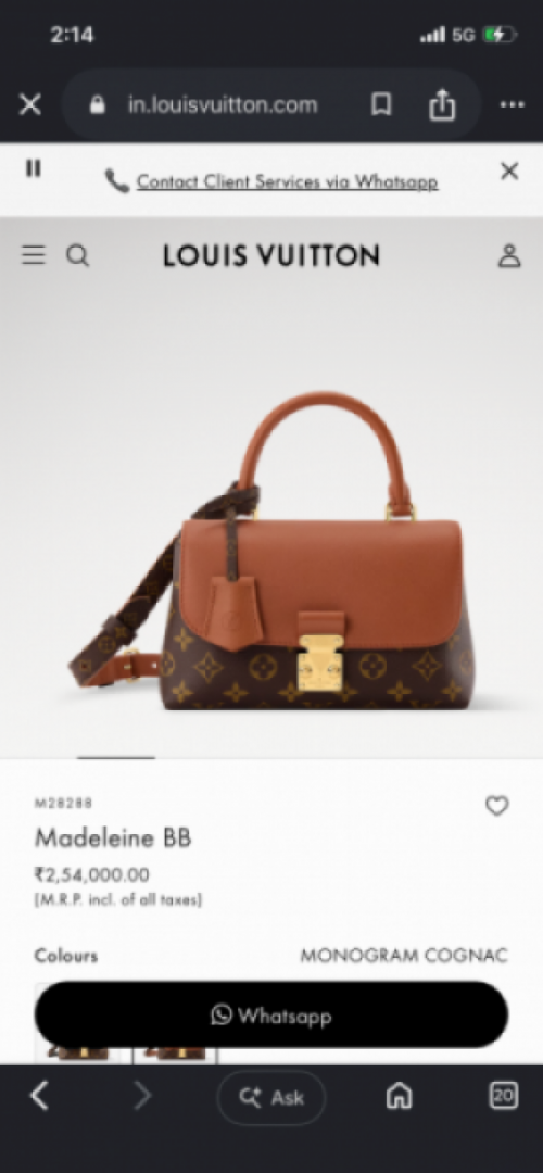 Louii_s vuitton M28288 Madeleine BB with double box 889
