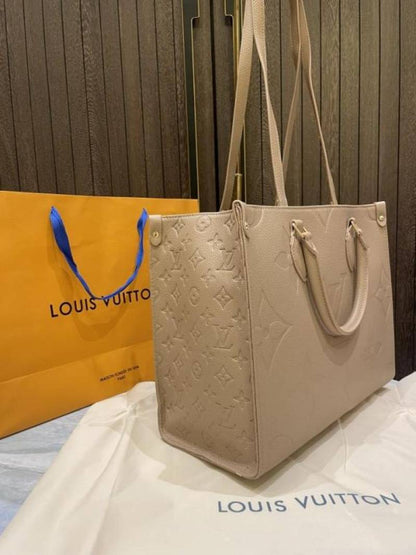 louiis vuitton onthego mm monogram empreinte giant with carry bag & dust cover 969