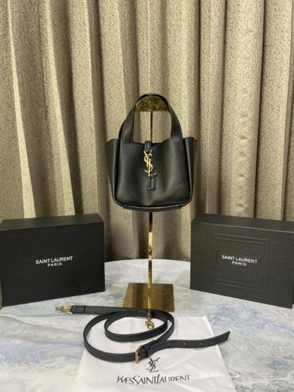 Ysl Saint mini laurent Womens Black Le 5 A 7 Bea Baby Leather Shoulder Bag with magnet box 995