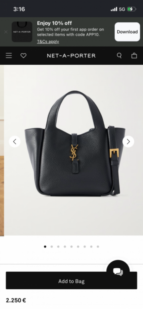 Ysl Saint mini laurent Womens Black Le 5 A 7 Bea Baby Leather Shoulder Bag with magnet box 995
