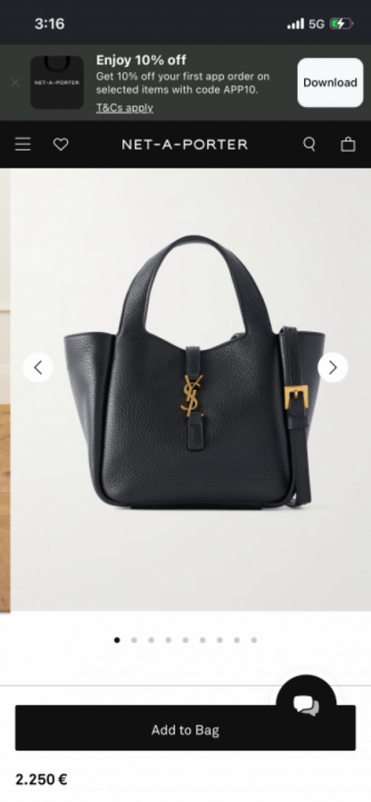 Ysl Saint mini laurent Womens Black Le 5 A 7 Bea Baby Leather Shoulder Bag with magnet box 995
