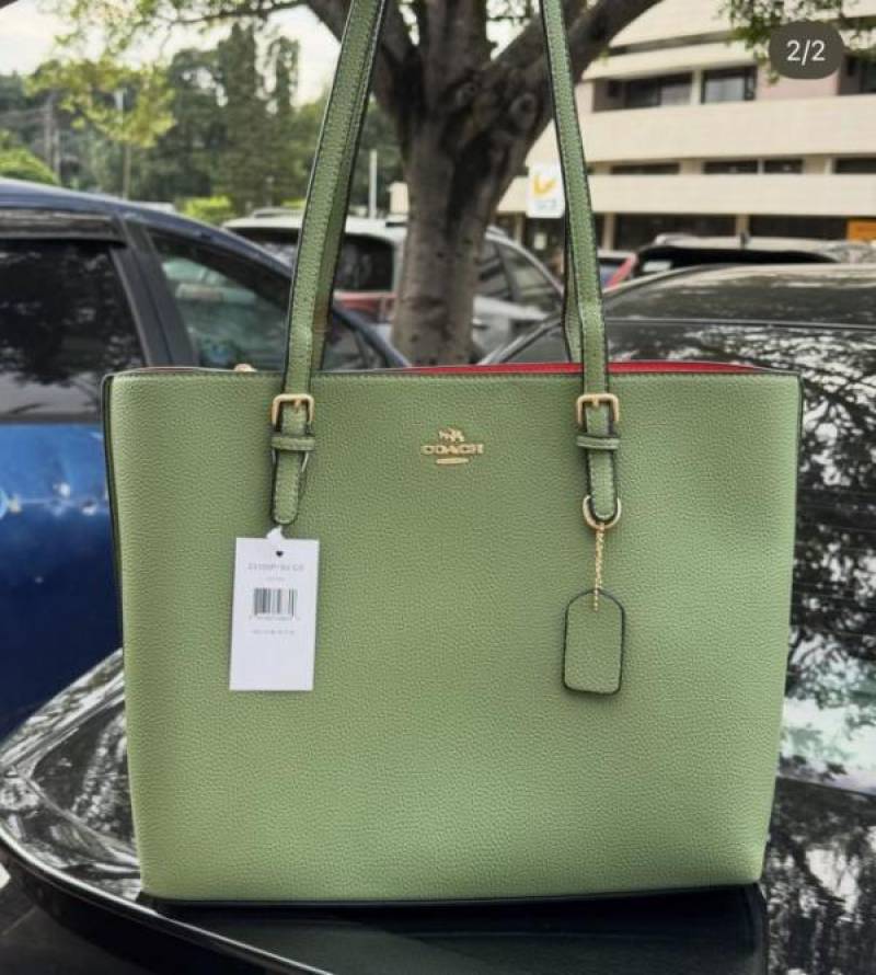 coac mollie pure 1.1 leather material Tote bag with dust cover 991