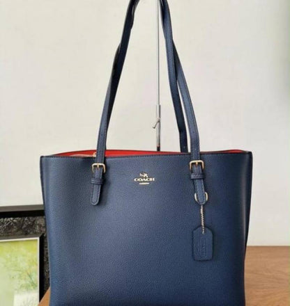 coac mollie pure 1.1 leather material Tote bag with dust cover 989