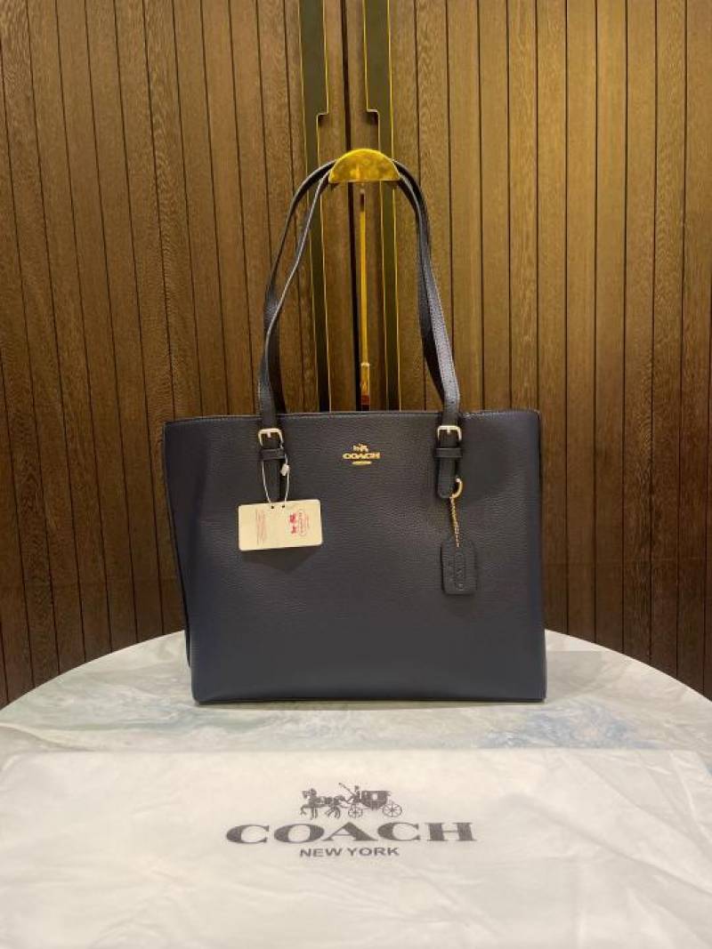 coac mollie pure 1.1 leather material Tote bag with dust cover 989