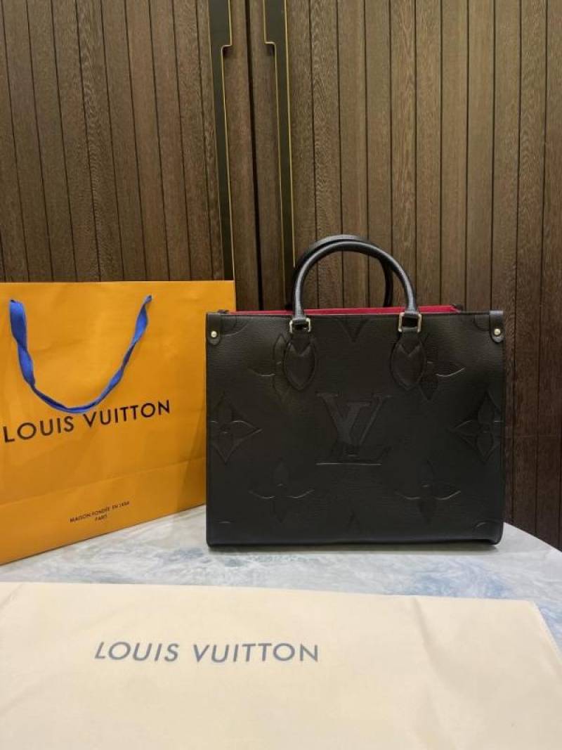 louiis vuitton onthego mm monogram empreinte giant with carry bag & dust cover 968
