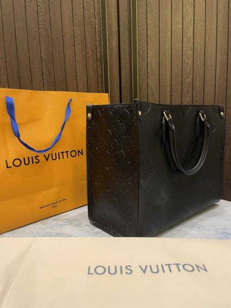 louiis vuitton onthego mm monogram empreinte giant with carry bag & dust cover 968