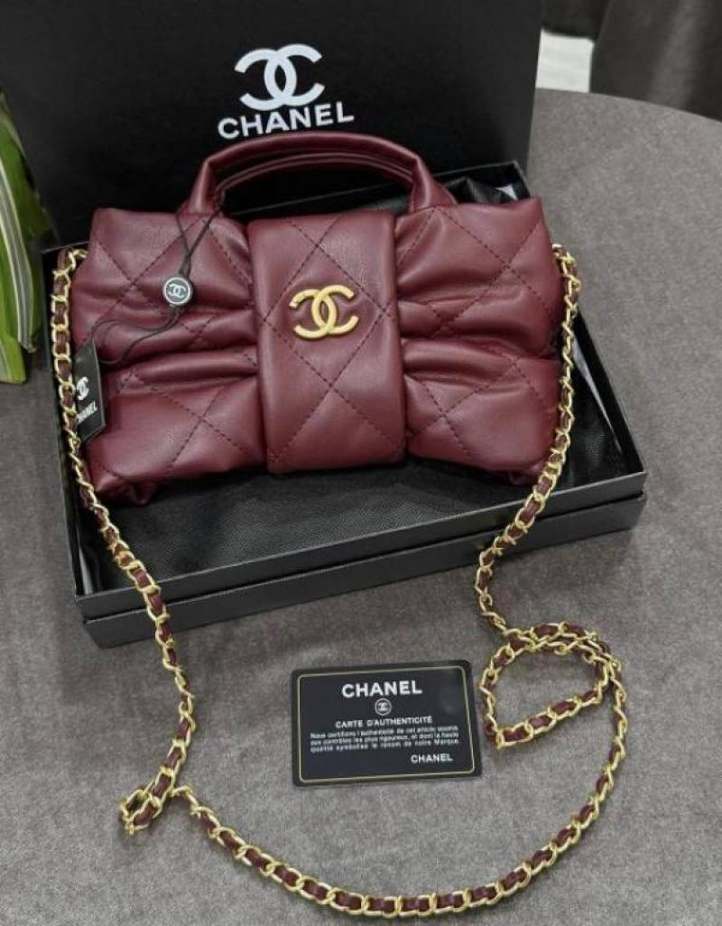chane quilted lambs skin mini bow bag premium quality With box 871