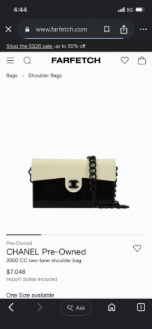 chaneel Pre owned 2000 CC two tone shoulder bag with box STORE ARTICLE 834