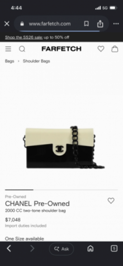chaneel Pre owned 2000 CC two tone shoulder bag with box STORE ARTICLE 834