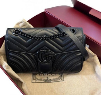 Gucc GG black mormont medium size with box 861