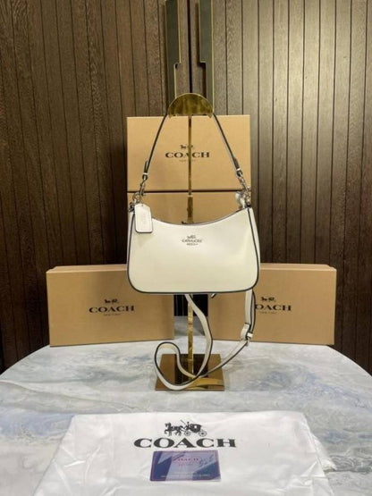 coac teri silver edition leather material shoulder bag with box 956