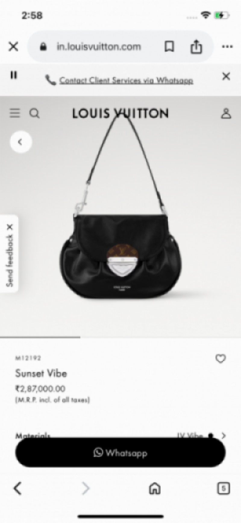 Louiis  vuitton m12192 sunset vibe with double box 719