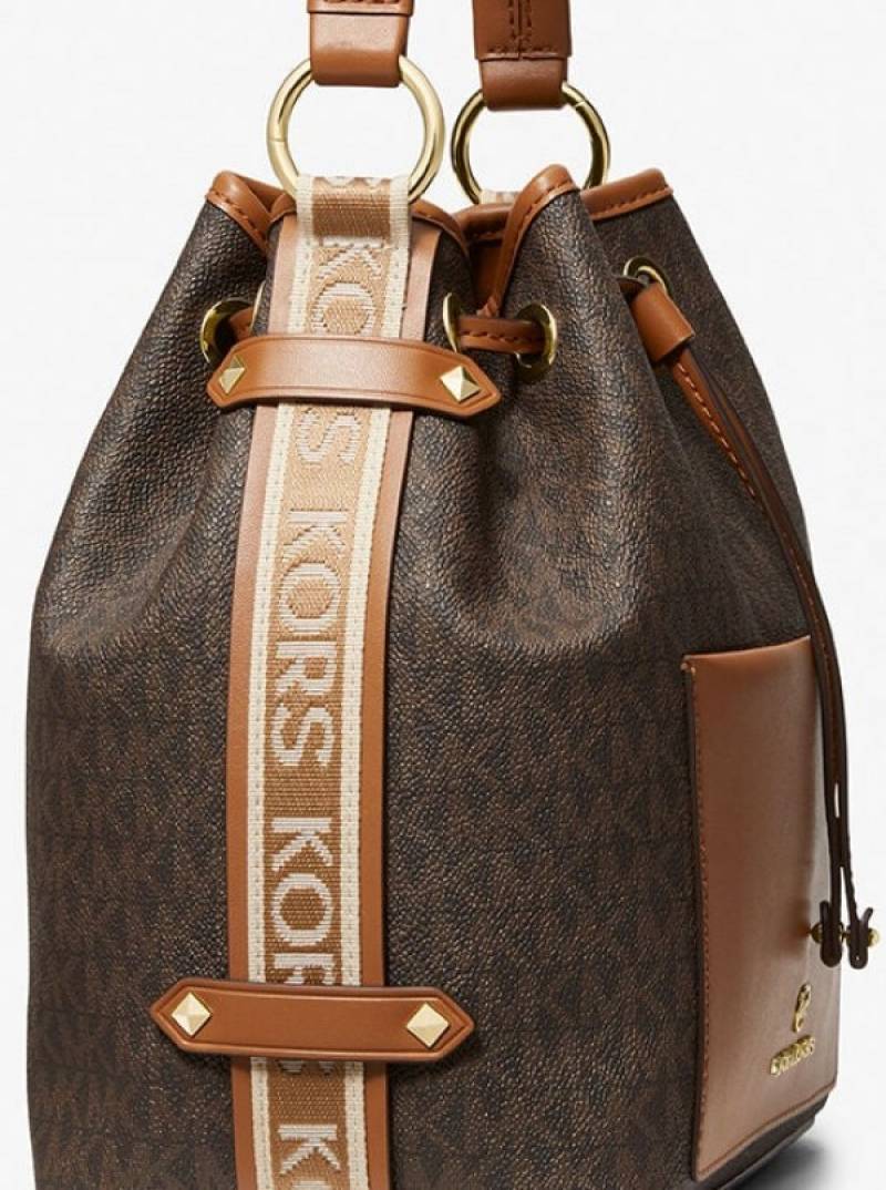 MICHAEL_MICHAEL_KOR MAEVE MEDIUM SIGNATURE LOGO BUCKET BAG  98