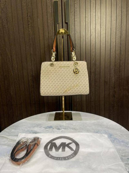 michael kor cynthia signature small logo satchel with dust cover 820