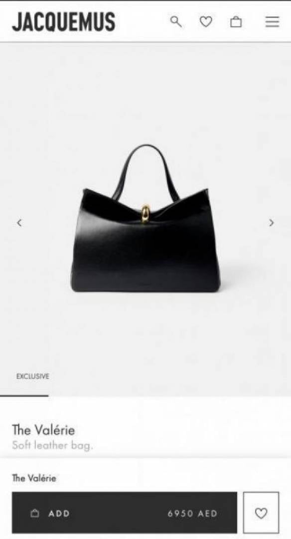 Jacquemus The Valrie Soft leather bag with box