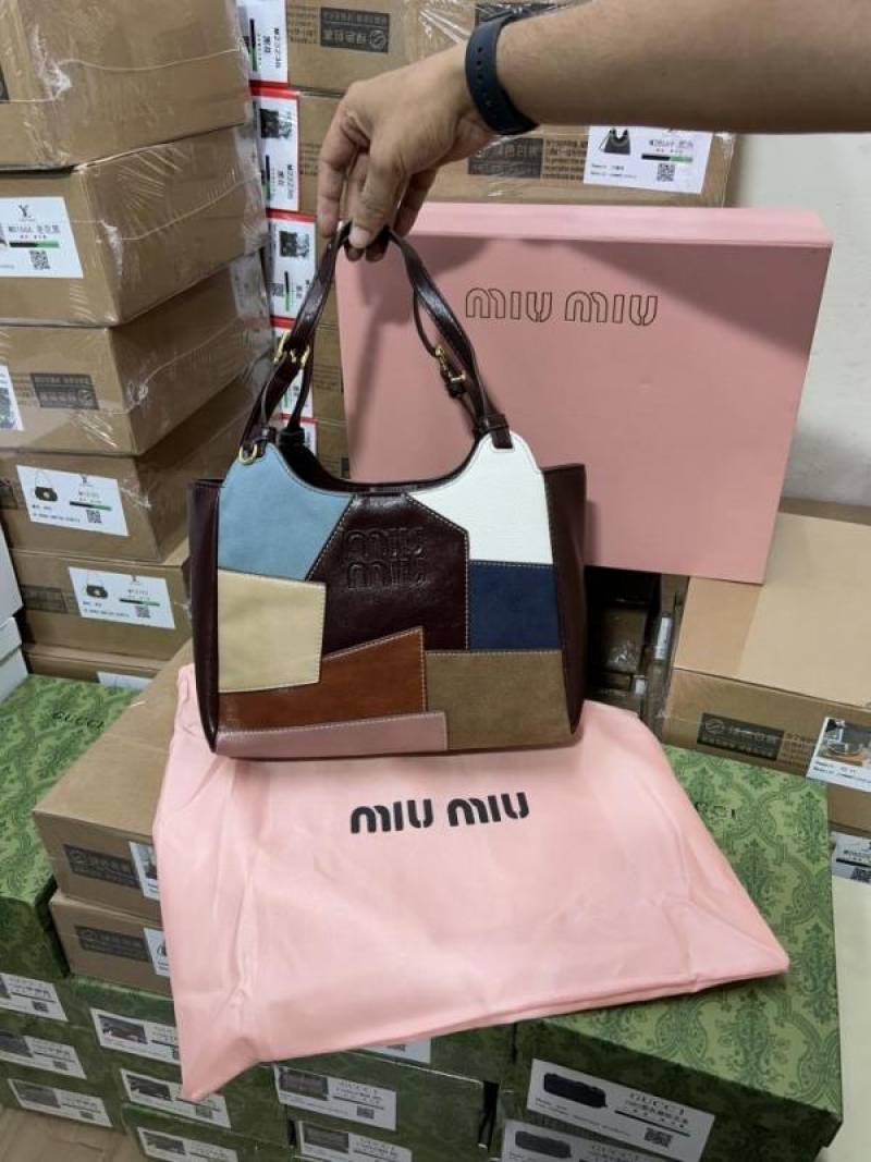 miu miu mini tote bag leather material with box 923