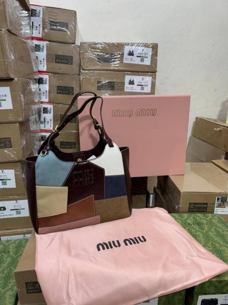 miu miu mini tote bag leather material with box 923