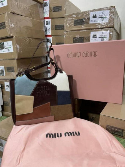 miu miu mini tote bag leather material with box 923