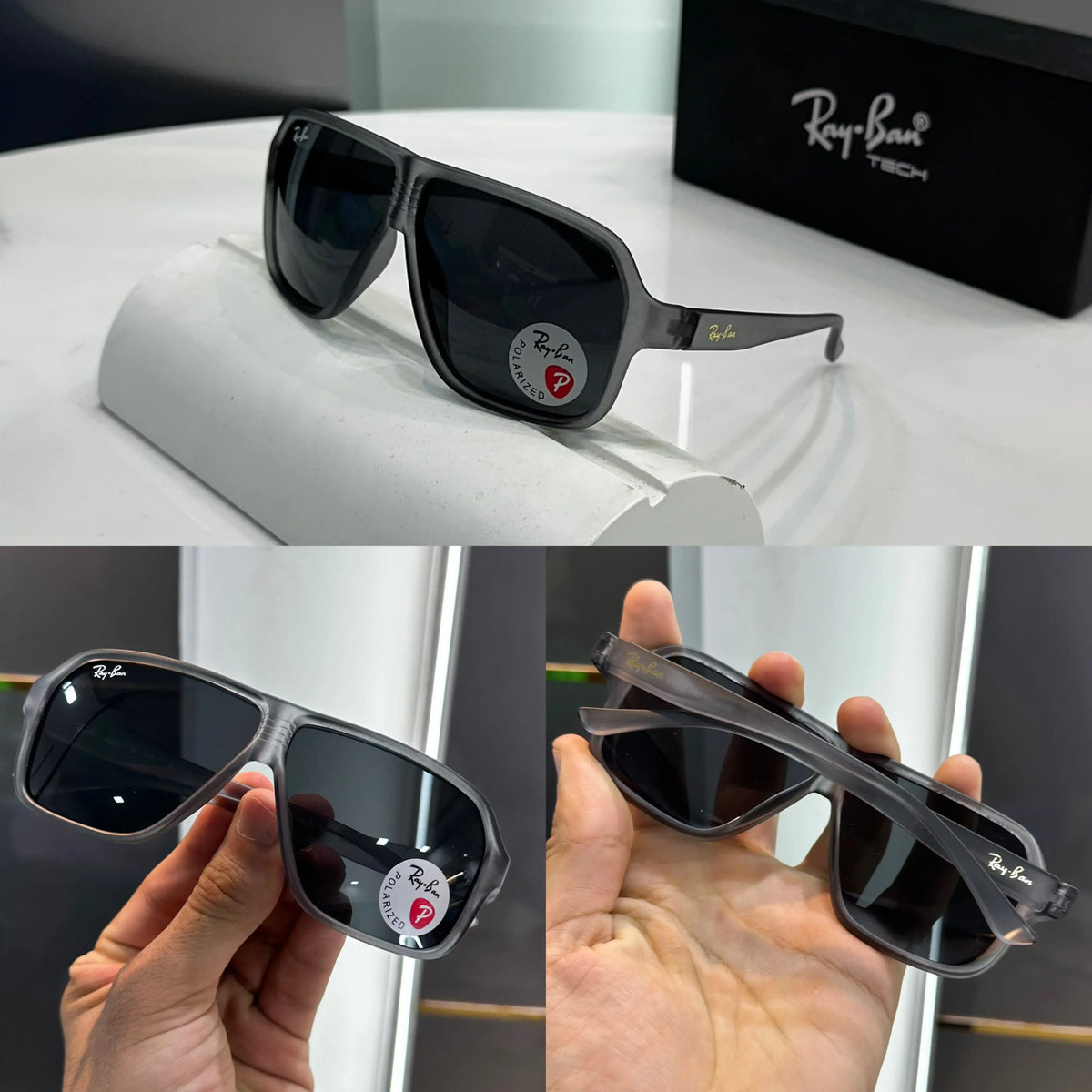 RAYBAN 4760 GREY BLACK MATT PREMIUM SHADES