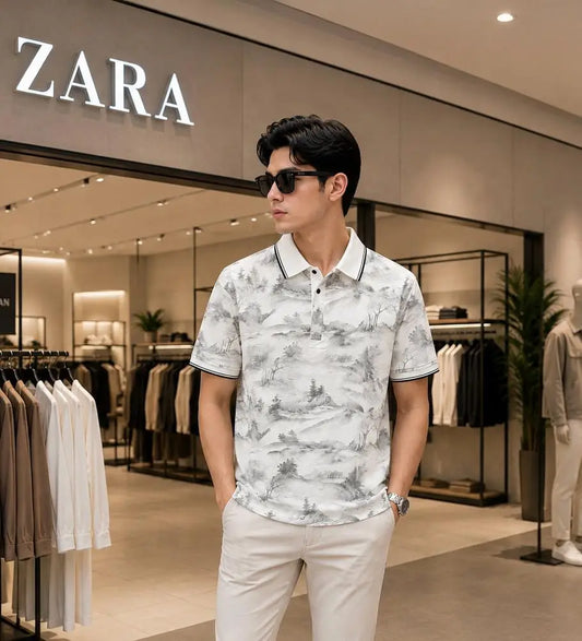 Zar_a Printed Very Premium Imported Polo T-shirt (DN 635)