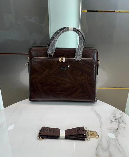 Mont Blan c Luxury Premium Imported Grey Laptop Bag Coffee mb1008