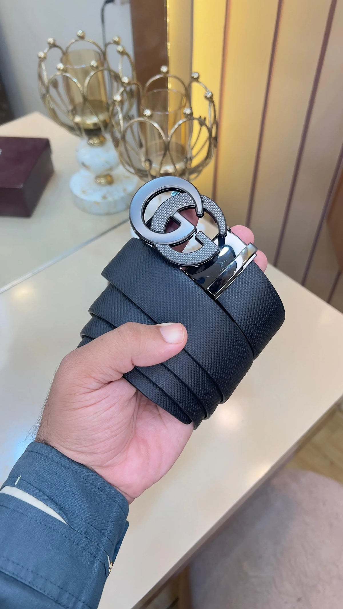 GG GUCCI PREMIUM QUALITY IMP AUTOLOCK REVERSEABLE BELT WITH OG BOX