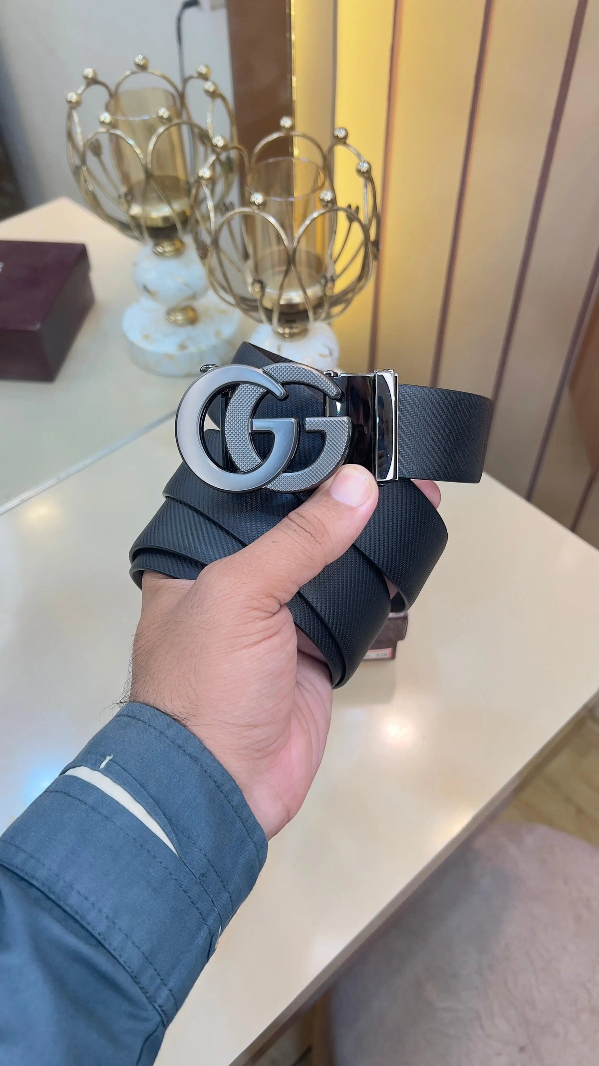 GG GUCCI PREMIUM QUALITY IMP AUTOLOCK REVERSEABLE BELT WITH OG BOX