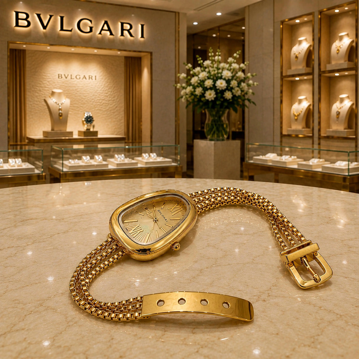 BVLGARI Serpenti / Luxury Gold-Tone Watch
