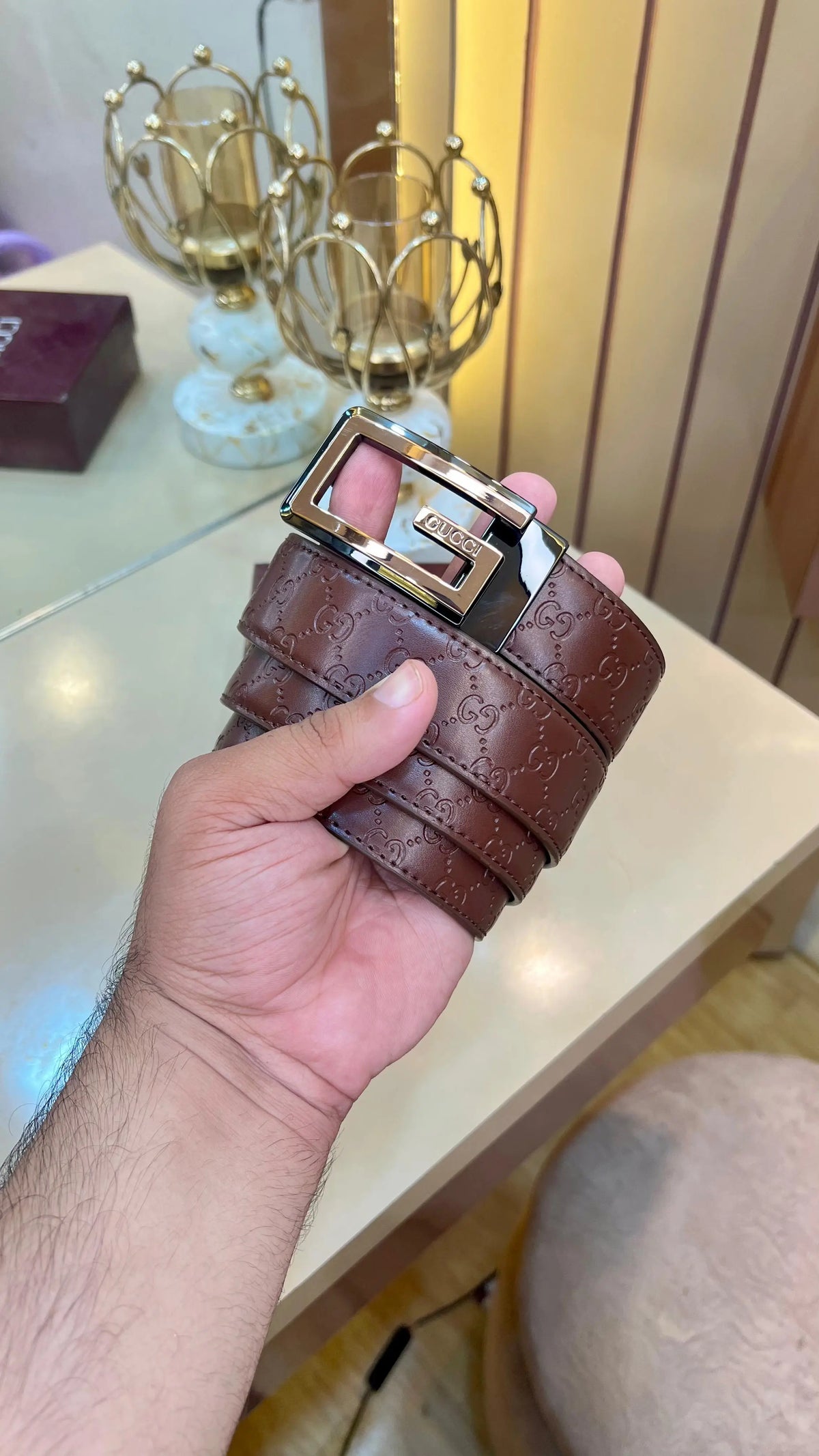 GUCCI EMBOSSED PREMIUM QUALITY IMPORTED BELT WITH BOX