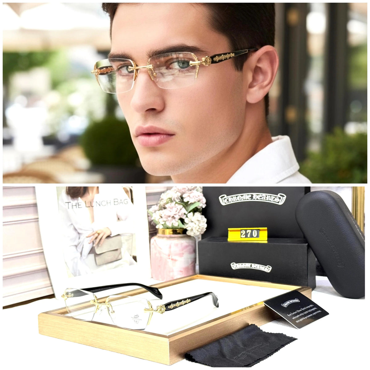 CHROME HEART DESIGNER GOLD BLACK PLANO SHOWROOM MODEL 503