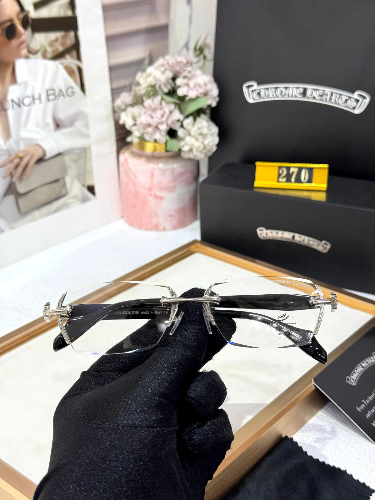 CHROME HEART DESIGNER SILVER BLACK CELEBRITY CHOICE SHOWROOM MODEL 504